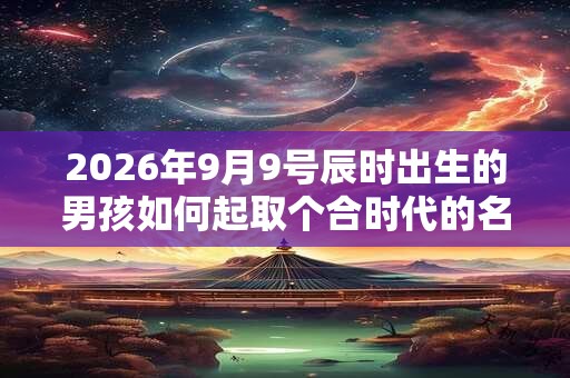 2026年9月9号辰时出生的男孩如何起取个合时代的名字和五行属性