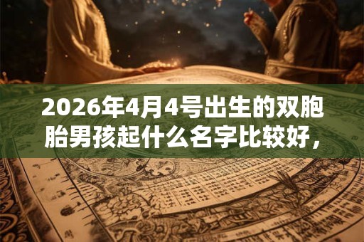 2026年4月4号出生的双胞胎男孩起什么名字比较好，五行属什么