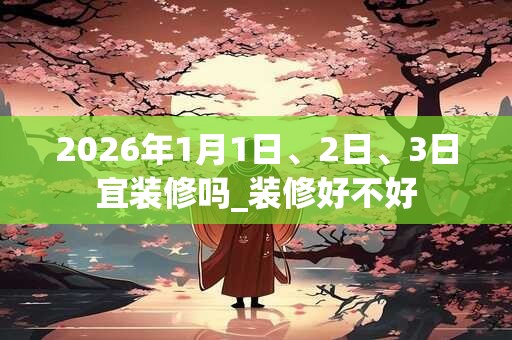 2026年1月1日、2日、3日宜装修吗_装修好不好
