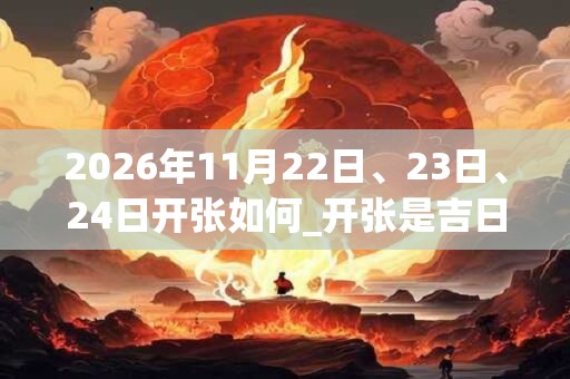 2026年11月22日、23日、24日开张如何_开张是吉日吗