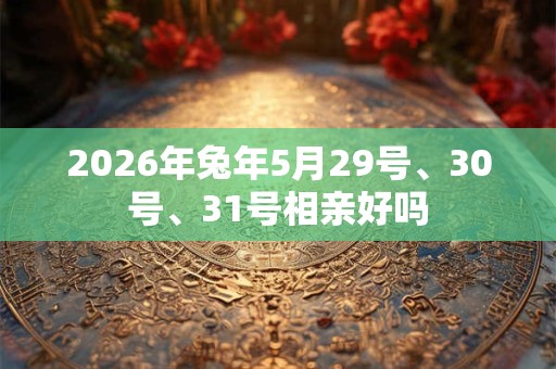 2026年兔年5月29号、30号、31号相亲好吗