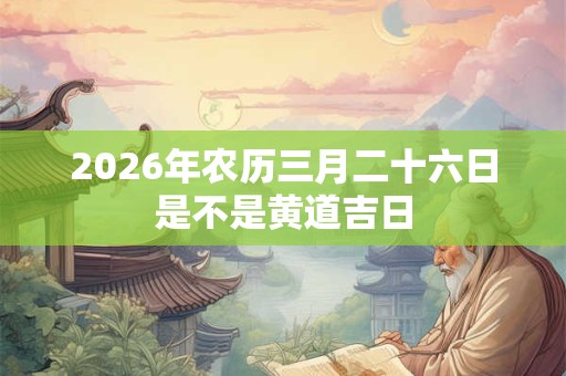2026年农历三月二十六日是不是黄道吉日