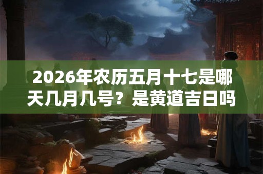 2026年农历五月十七是哪天几月几号？是黄道吉日吗？