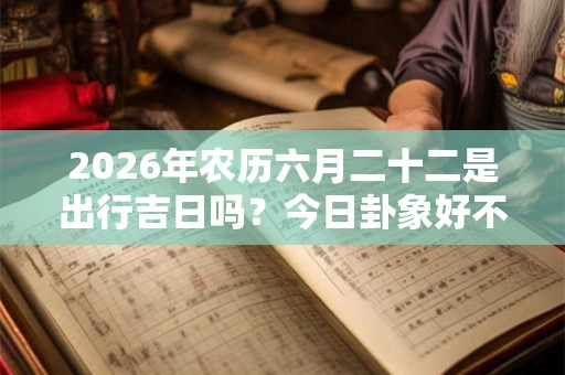 2026年农历六月二十二是出行吉日吗?今日卦象好不好? 2026年农历六月二十二是出行吉日吗?今日卦象好不好?