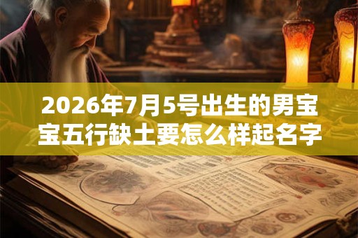 2026年7月5号出生的男宝宝五行缺土要怎么样起名字