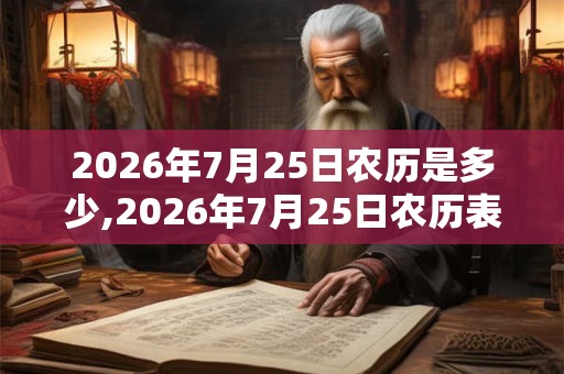 2026年7月25日农历是多少,2026年7月25日农历表