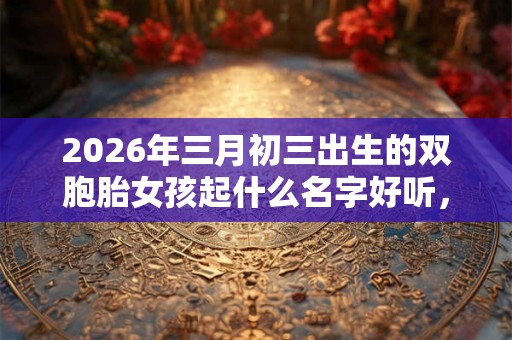 2026年三月初三出生的双胞胎女孩起什么名字好听，五行属什么