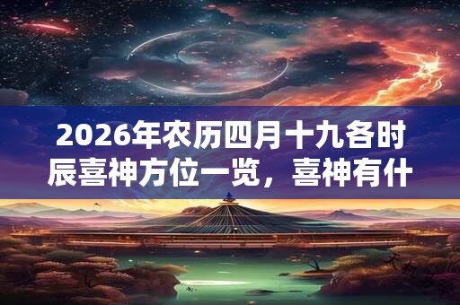 2026年农历四月十九各时辰喜神方位一览，喜神有什么作用？