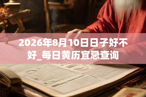 2026年8月10日日子好不好_每日黄历宜忌查询
