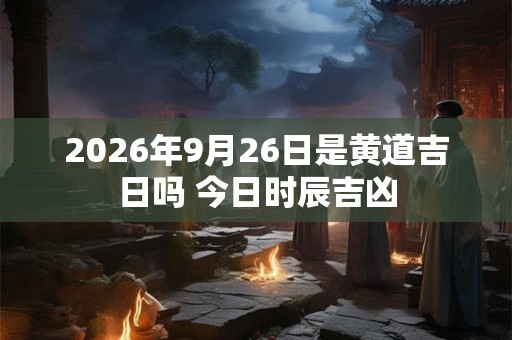 2026年9月26日是黄道吉日吗 今日时辰吉凶