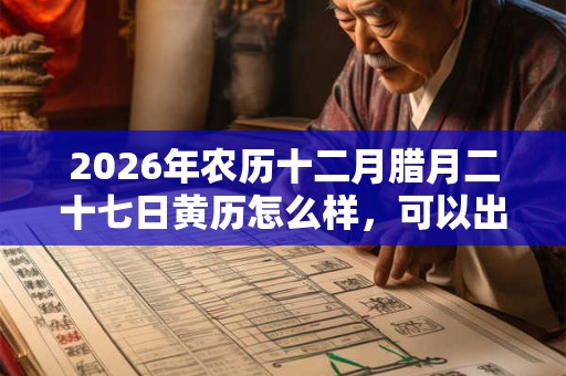 2026年农历十二月腊月二十七日黄历怎么样，可以出行吗？