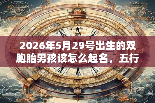 2026年5月29号出生的双胞胎男孩该怎么起名，五行属什么