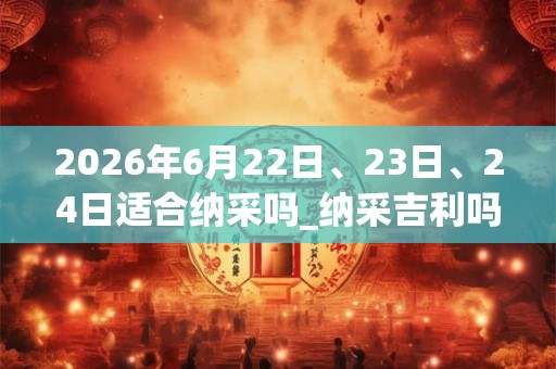 2026年6月22日、23日、24日适合纳采吗_纳采吉利吗