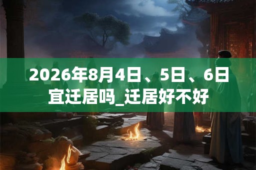 2026年8月4日、5日、6日宜迁居吗_迁居好不好