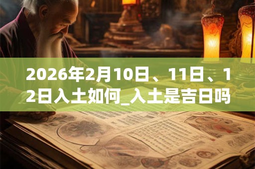2026年2月10日、11日、12日入土如何_入土是吉日吗 2026年2月10日、11日、12日入土如何_入土是吉日吗