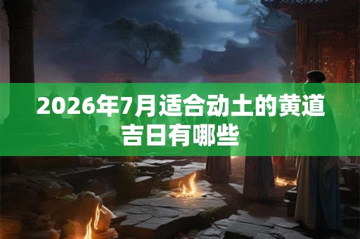 2026年7月适合动土的黄道吉日有哪些