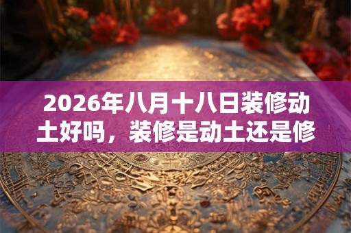 2026年八月十八日装修动土好吗，装修是动土还是修造呢？