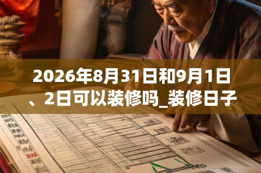 2026年8月31日和9月1日、2日可以装修吗_装修日子好吗