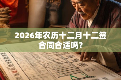 2026年农历十二月十二签合同合适吗？