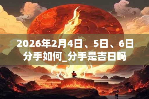 2026年2月4日、5日、6日分手如何_分手是吉日吗 2026年2月4日、5日、6日分手如何_分手是吉日吗