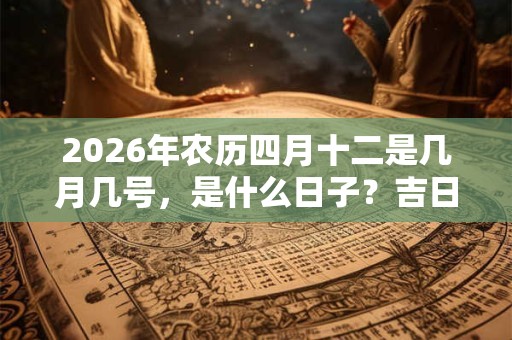 2026年农历四月十二是几月几号,是什么日子?吉日怎么选择? 2026年农历四月十二是几月几号,是什么日子?吉日怎么选择?