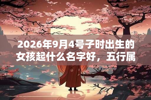 2026年9月4号子时出生的女孩起什么名字好，五行属什么