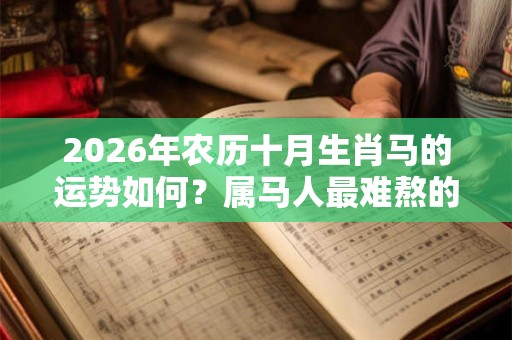 2026年农历十月生肖马的运势如何？属马人最难熬的年龄