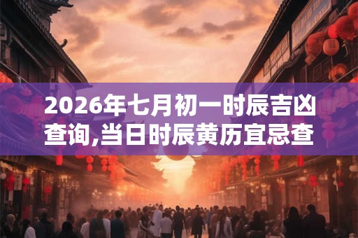 2026年七月初一时辰吉凶查询,当日时辰黄历宜忌查询