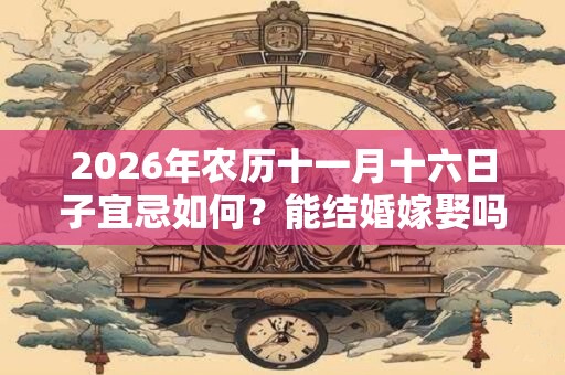 2026年农历十一月十六日子宜忌如何？能结婚嫁娶吗？