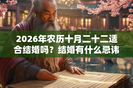 2026年农历十月二十二适合结婚吗？结婚有什么忌讳？