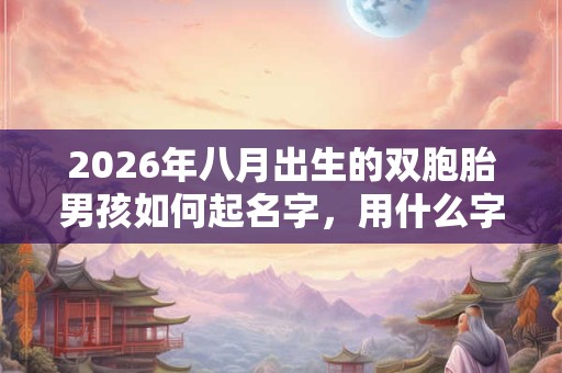 2026年八月出生的双胞胎男孩如何起名字，用什么字比较好