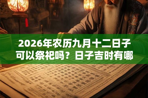 2026年农历九月十二日子可以祭祀吗?日子吉时有哪些? 2026年农历九月十二日子可以祭祀吗?日子吉时有哪些?
