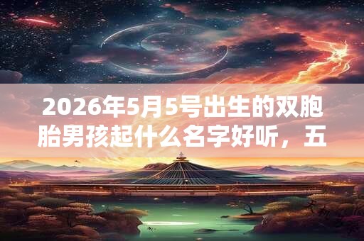 2026年5月5号出生的双胞胎男孩起什么名字好听，五行属什么