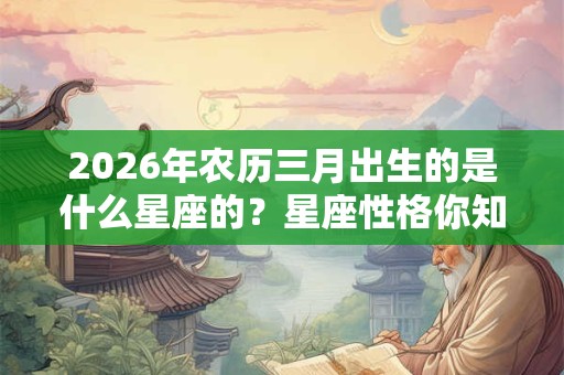 2026年农历三月出生的是什么星座的？星座性格你知道吗？