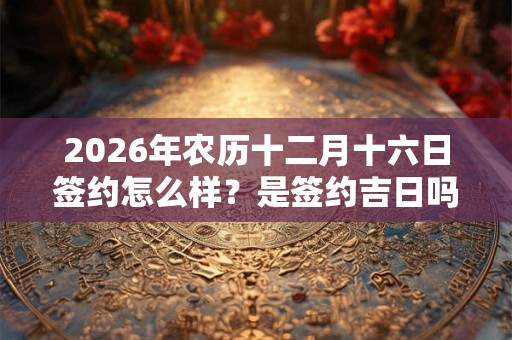 2026年农历十二月十六日签约怎么样？是签约吉日吗？