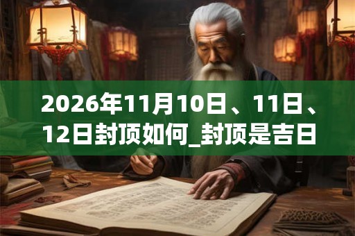 2026年11月10日、11日、12日封顶如何_封顶是吉日吗