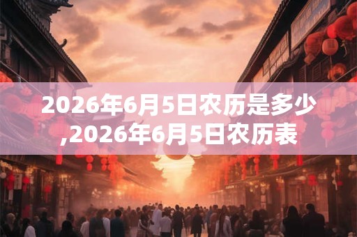2026年6月5日农历是多少,2026年6月5日农历表