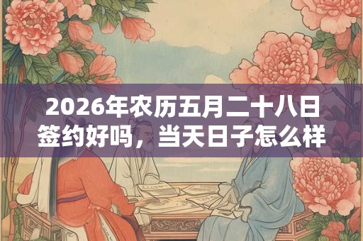 2026年农历五月二十八日签约好吗，当天日子怎么样？