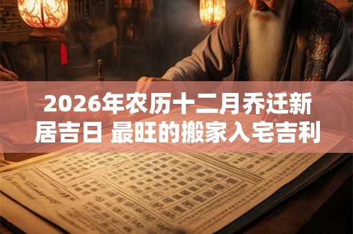 2026年农历十二月乔迁新居吉日 最旺的搬家入宅吉利日 2026年农历十二月乔迁新居吉日 最旺的搬家入宅吉利日