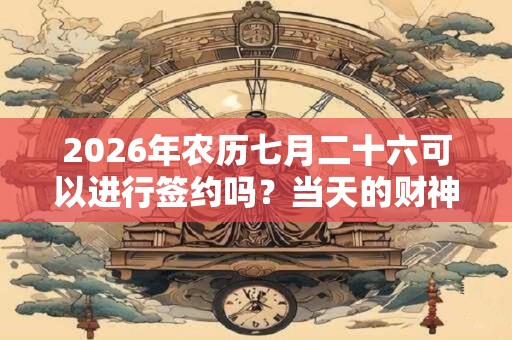 2026年农历七月二十六可以进行签约吗？当天的财神方位向哪？