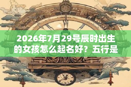 2026年7月29号辰时出生的女孩怎么起名好？五行是什么？