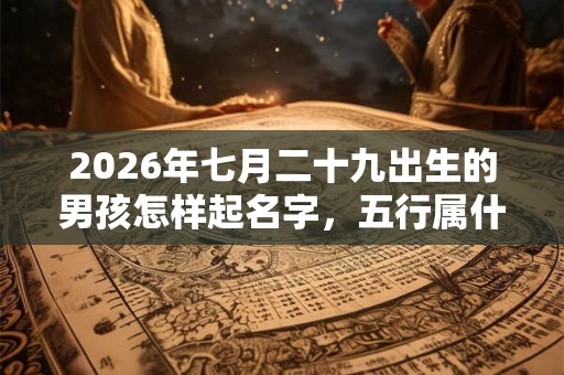 2026年七月二十九出生的男孩怎样起名字，五行属什么