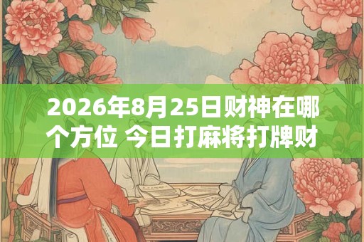 2026年8月25日财神在哪个方位 今日打麻将打牌财运方位! 2026年8月25日财神在哪个方位 今日打麻将打牌财运方位!