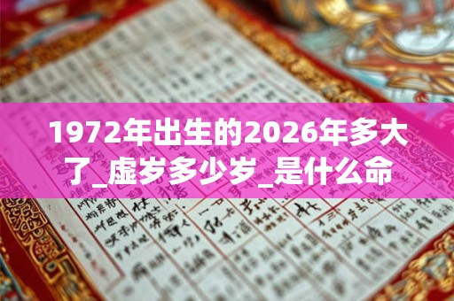 1972年出生的2026年多大了_虚岁多少岁_是什么命 1972年出生的2026年多大了_虚岁多少岁_是什么命