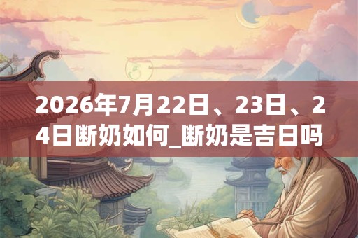 2026年7月22日、23日、24日断奶如何_断奶是吉日吗 2026年7月22日、23日、24日断奶如何_断奶是吉日吗