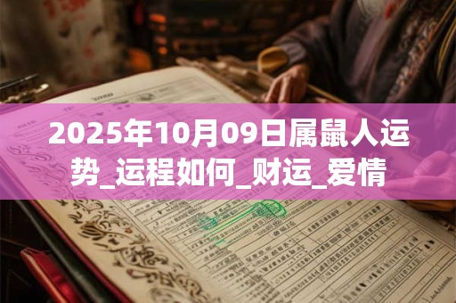 2025年10月09日属鼠人运势_运程如何_财运_爱情