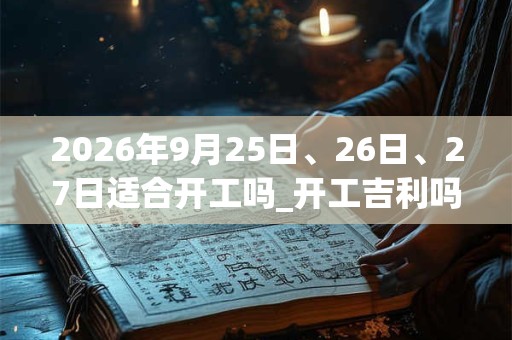 2026年9月25日、26日、27日适合开工吗_开工吉利吗 2026年9月25日、26日、27日适合开工吗_开工吉利吗