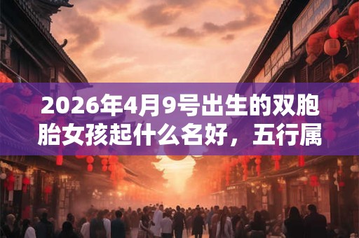 2026年4月9号出生的双胞胎女孩起什么名好，五行属什么？