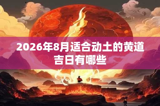 2026年8月适合动土的黄道吉日有哪些 2026年8月适合动土的黄道吉日有哪些