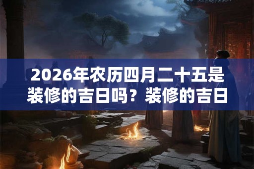 2026年农历四月二十五是装修的吉日吗？装修的吉日怎么看？